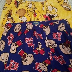 Simpsons And Family Guy Pants Super Sale2 Pack Cartoon Sleep